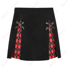 black and red irregular skirt